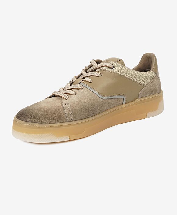 Erkek Vizon Hakiki Deri Sneaker Ayakkabı