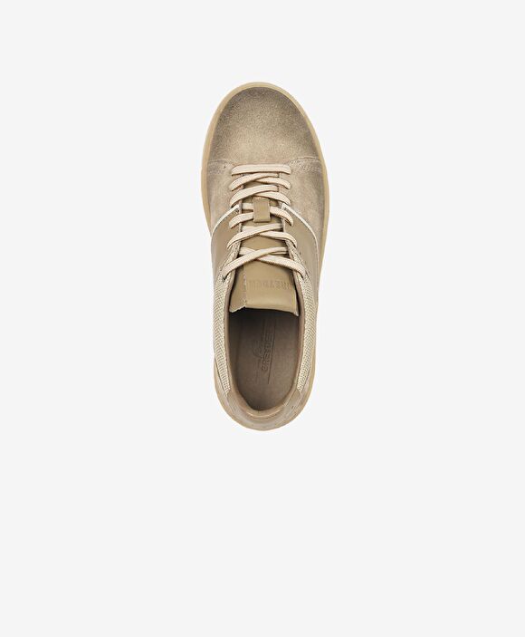 Erkek Vizon Hakiki Deri Sneaker Ayakkabı