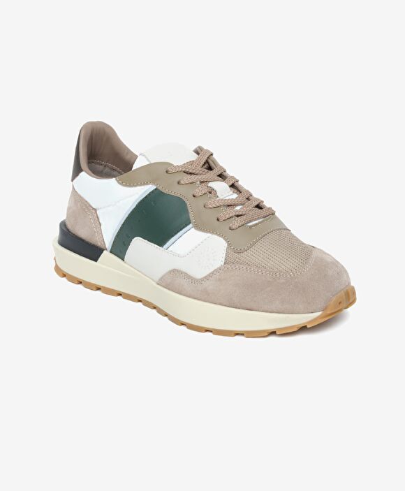 Erkek Vizon Hakiki Deri Sneaker Ayakkabı