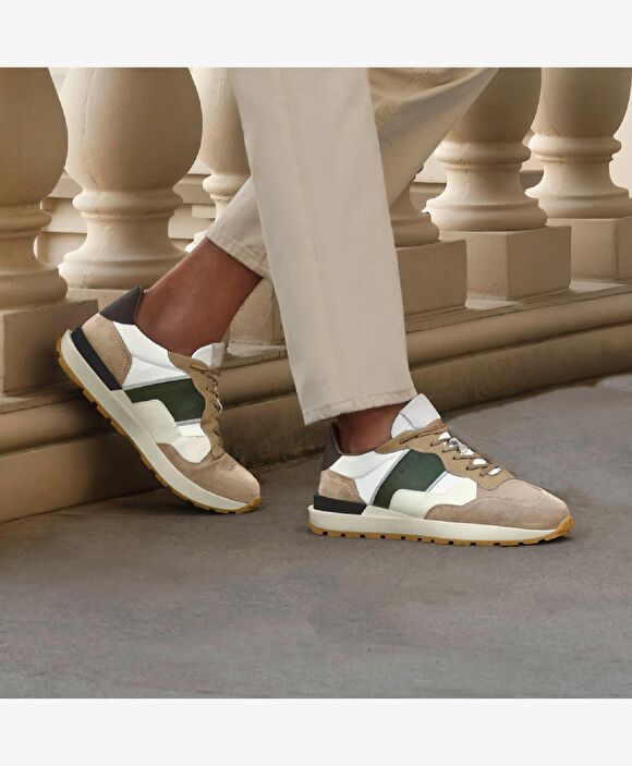 Erkek Vizon Hakiki Deri Sneaker Ayakkabı