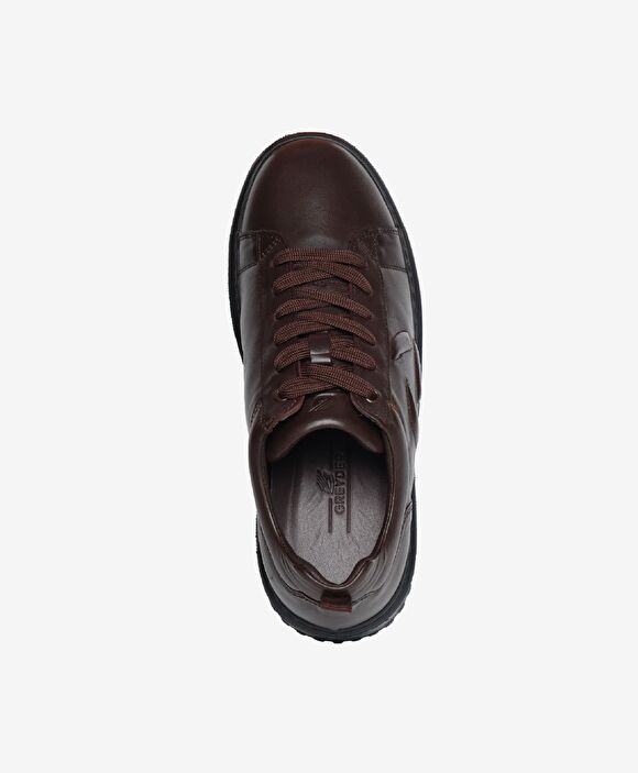 Erkek Kahverengi Hakiki Deri Sneaker Ayakkabı