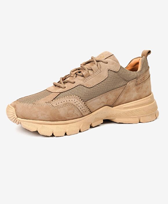 Erkek Kahverengi Hakiki Deri Sneaker Ayakkabı