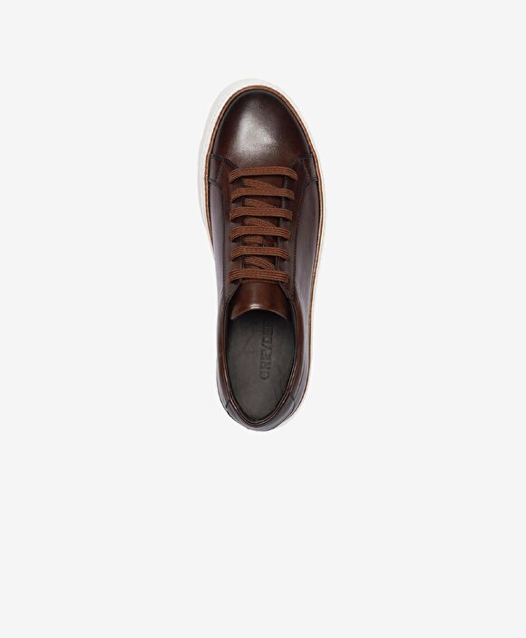 Erkek Kahverengi Hakiki Deri Sneaker Ayakkabı