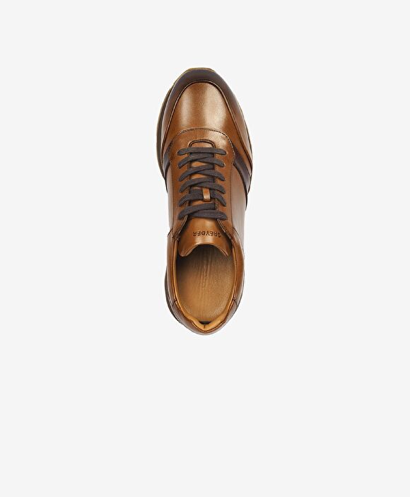 Erkek Taba Hakiki Deri Sneaker Ayakkabı