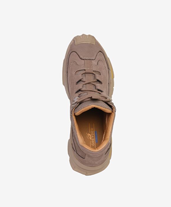 Erkek Koyu Vizon Hakiki Deri Sneaker Bot