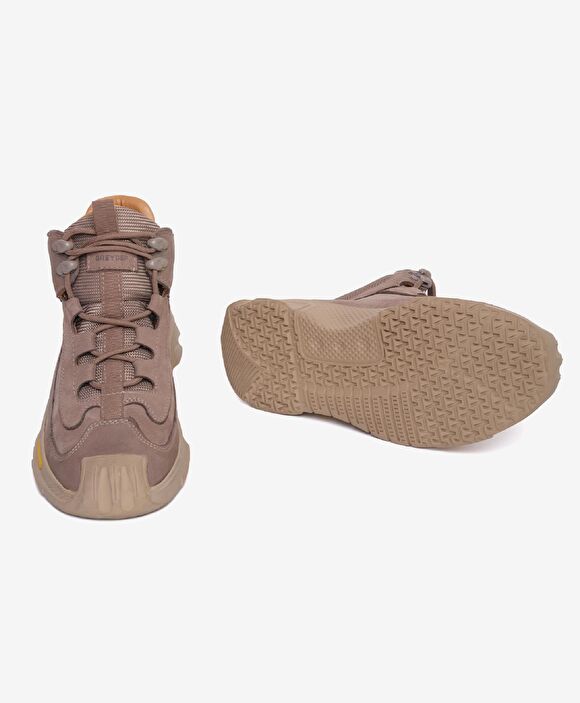 Erkek Koyu Vizon Hakiki Deri Sneaker Bot