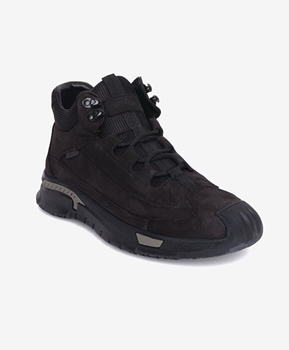 Erkek Siyah Hakiki Deri Sneaker Bot