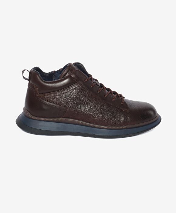 Erkek Kahverengi Hakiki Deri Sneaker Bot