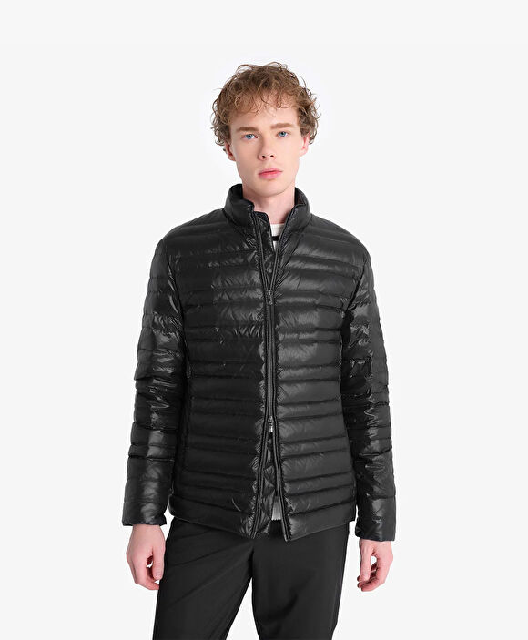 Erkek Parlak Siyah Su İtici Mont 4K1TM83513