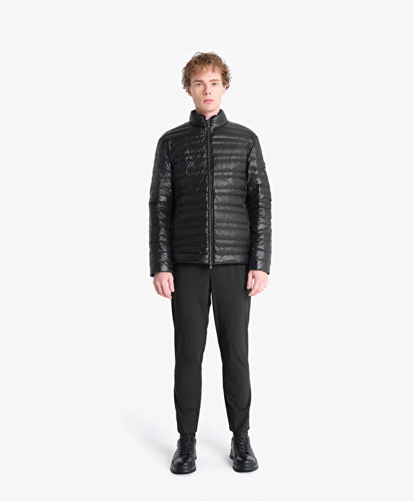 Erkek Parlak Siyah Su İtici Mont 4K1TM83513