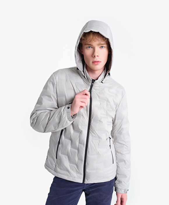 Erkek Açık Gri Su İtici Mont 4K1TM83516