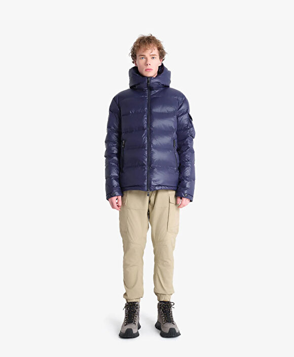 Erkek Parlak İndigo Su İtici Mont 4K1TM83521