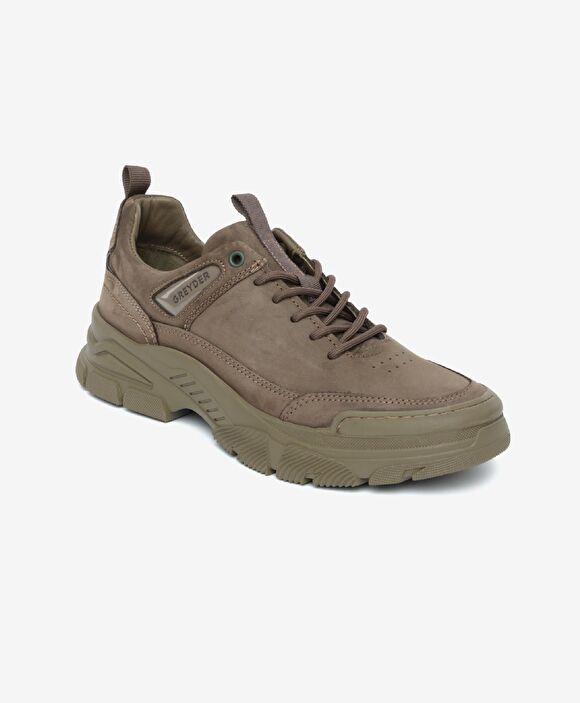 Erkek Duman Hakiki Deri Sneaker Ayakkabı