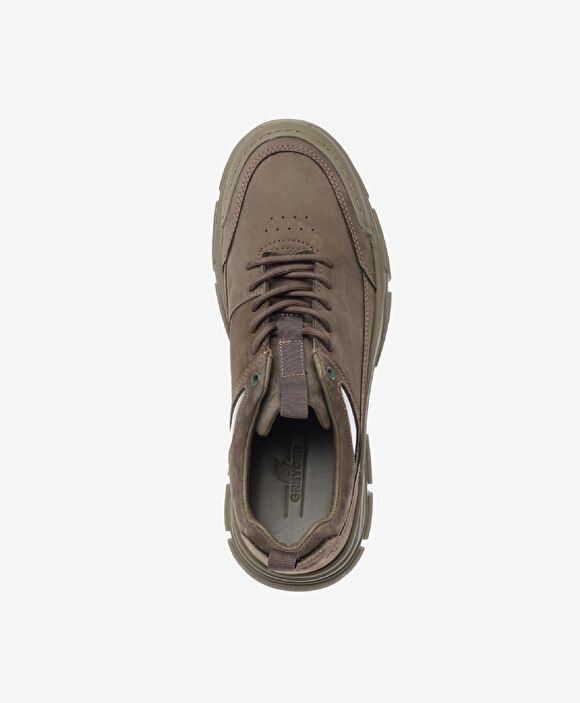 Erkek Duman Hakiki Deri Sneaker Ayakkabı
