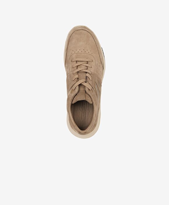 Erkek Vizon Hakiki Deri Sneaker Ayakkabı