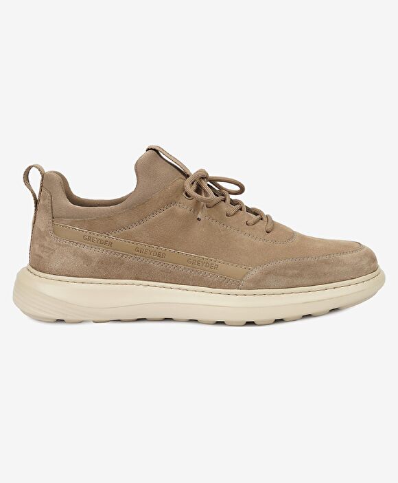 Erkek Vizon Hakiki Deri Sneaker Ayakkabı