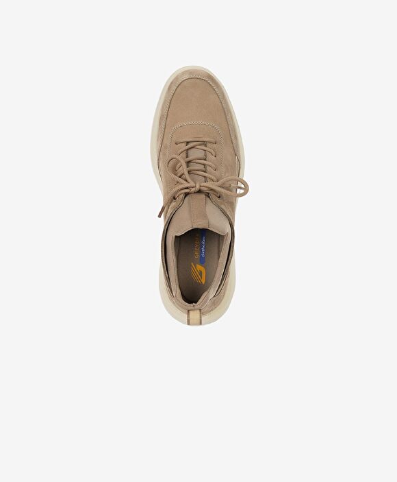 Erkek Vizon Hakiki Deri Sneaker Ayakkabı