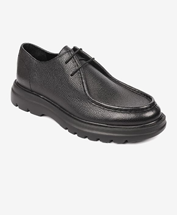 Erkek Siyah Hakiki Deri Klasik Ayakkabı