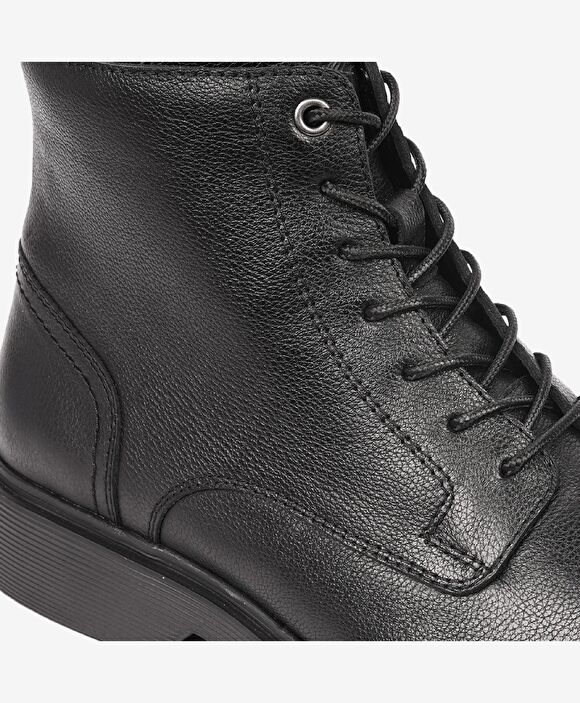 Erkek Siyah Hakiki Deri Klasik Bot