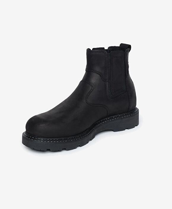 Erkek Siyah Hakiki Deri Chelsea Bot
