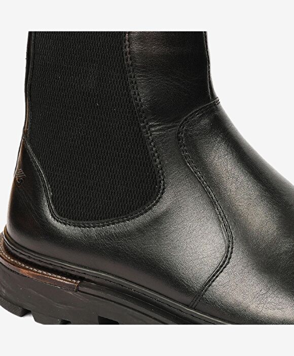 Erkek Siyah Hakiki Deri Chelsea Bot