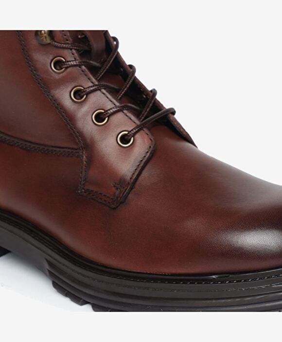 Erkek Kahverengi Hakiki Deri Günlük Bot