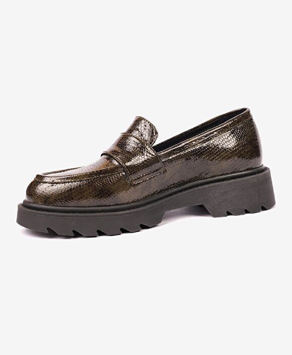 Kadın Siyah Hakiki Deri Memory Foam Taban Loafer Ayakkabı
