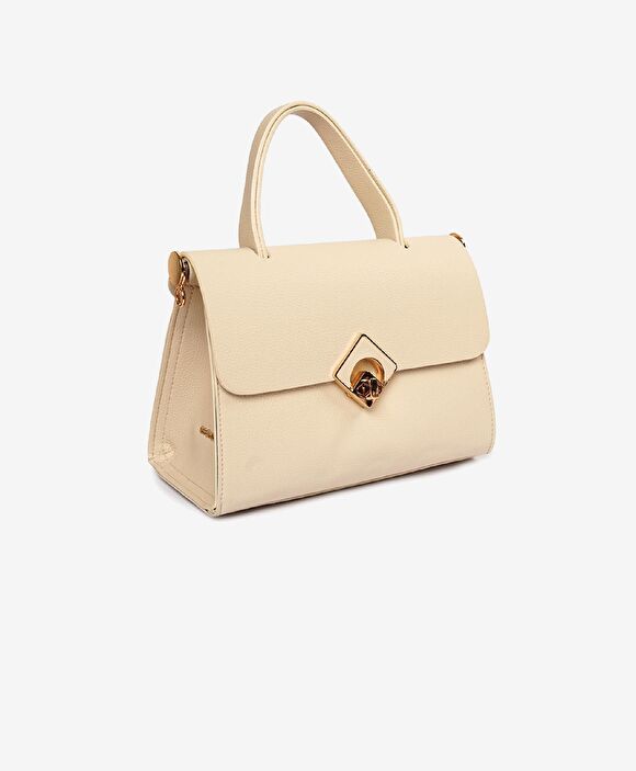 Kadın Ekru Tokalı Kol Çantası