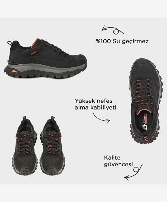 Siyah Pembe Su Geçirmez Ayakkabı