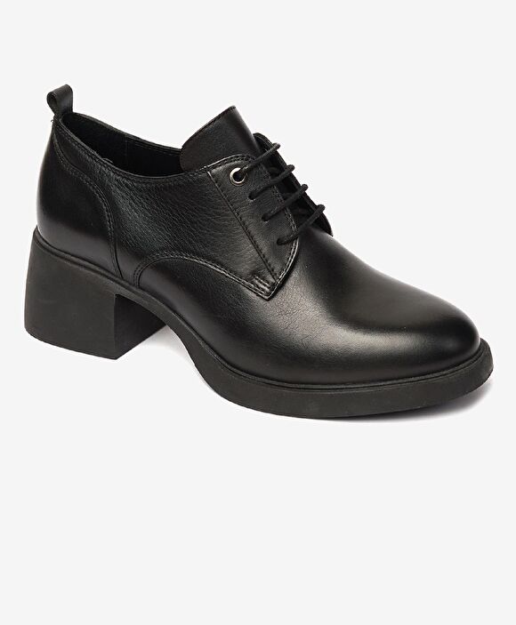 Kadın Siyah Hakiki Deri Oxford Ayakkabı
