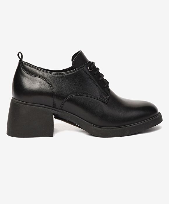 Kadın Siyah Hakiki Deri Oxford Ayakkabı