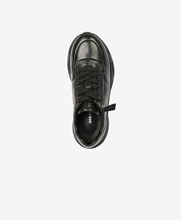 Kadın Siyah Hakiki Deri Sneaker Ayakkabı