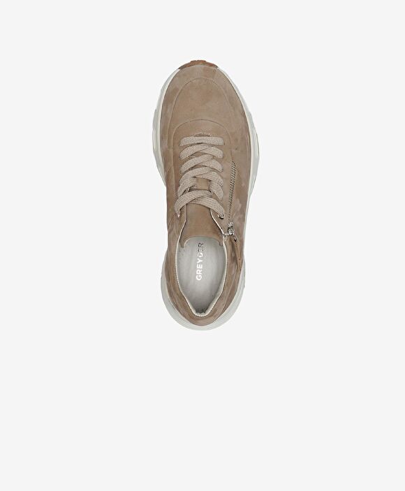 Kadın Vizon Nubuk Hakiki Deri Sneaker Ayakkabı