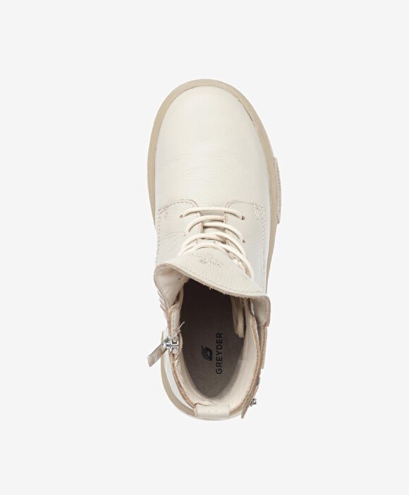 Kadın Ekru Hakiki Deri Sneaker Bot