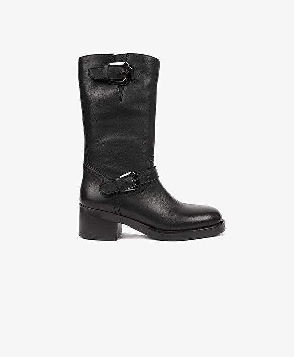 Kadın Siyah Hakiki Deri Günlük Bot