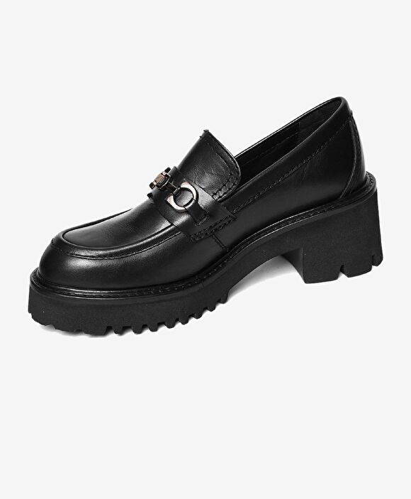 Kadın Siyah Hakiki Deri Loafer Ayakkabı