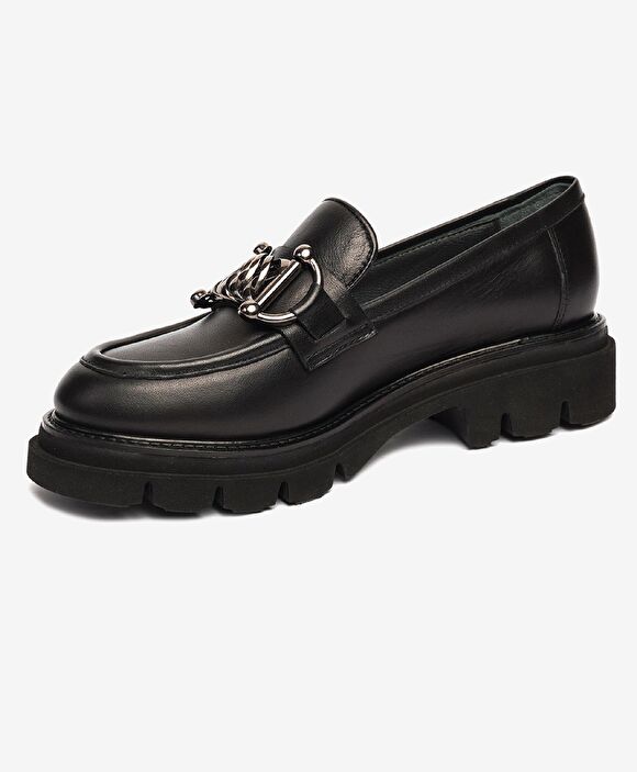 Kadın Siyah Hakiki Deri Loafer Ayakkabı