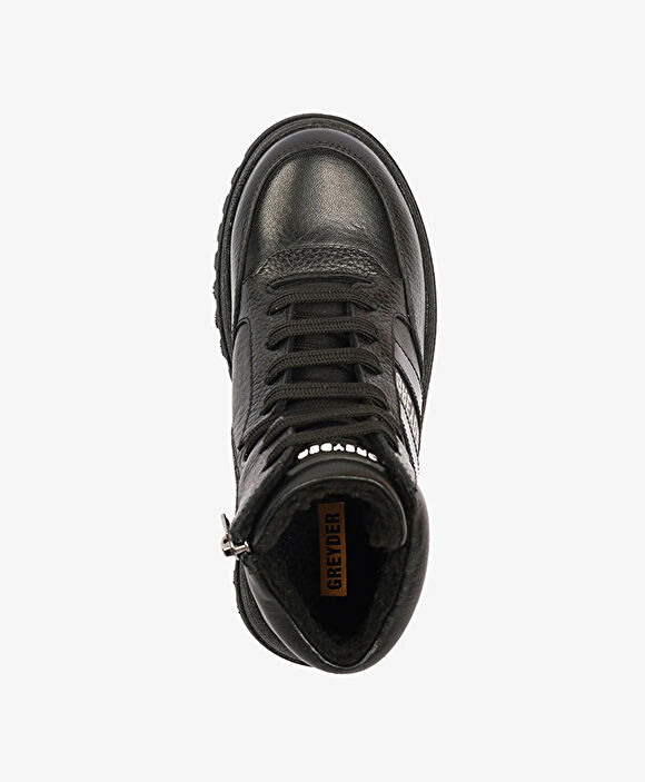 Erkek Çocuk Siyah Hakiki Deri Bot