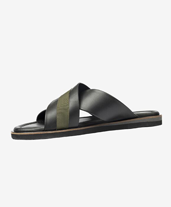 Erkek Siyah Haki Hakiki Deri Terlik