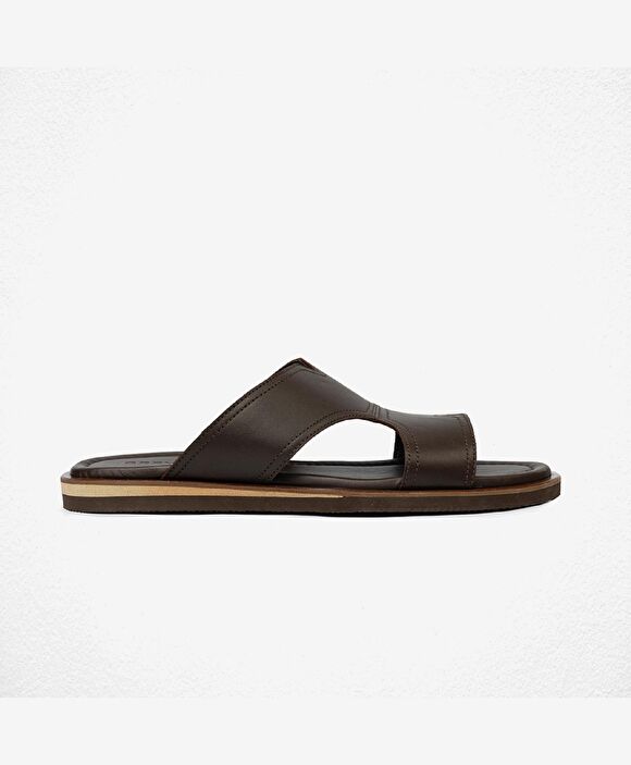 Erkek Kahverengi Hakiki Deri Terlik