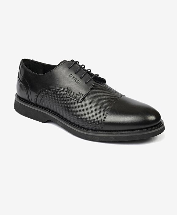 Erkek Siyah Hakiki Deri Klasik Ayakkabı
