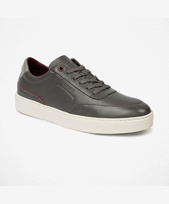 Erkek Füme Hakiki Deri Sneaker Ayakkabı