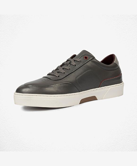 Erkek Füme Hakiki Deri Sneaker Ayakkabı
