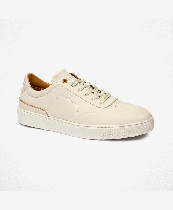 Erkek Kirli Beyaz Hakiki Deri Sneaker Ayakkabı