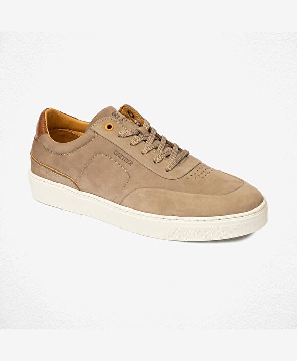 Erkek Vizon Hakiki Deri Sneaker Ayakkabı