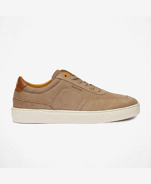 Erkek Vizon Hakiki Deri Sneaker Ayakkabı