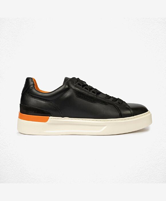 Erkek Siyah Hakiki Deri Sneaker Ayakkabı