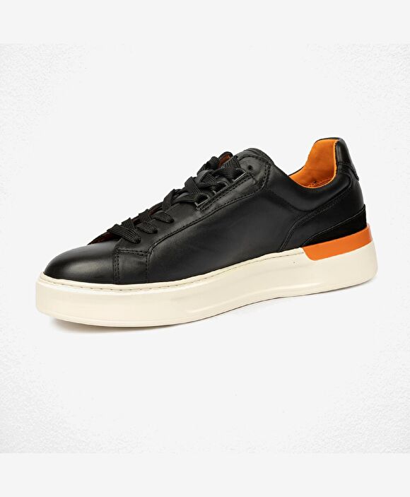 Erkek Siyah Hakiki Deri Sneaker Ayakkabı
