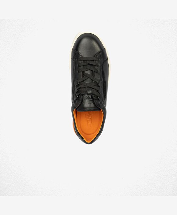 Erkek Siyah Hakiki Deri Sneaker Ayakkabı