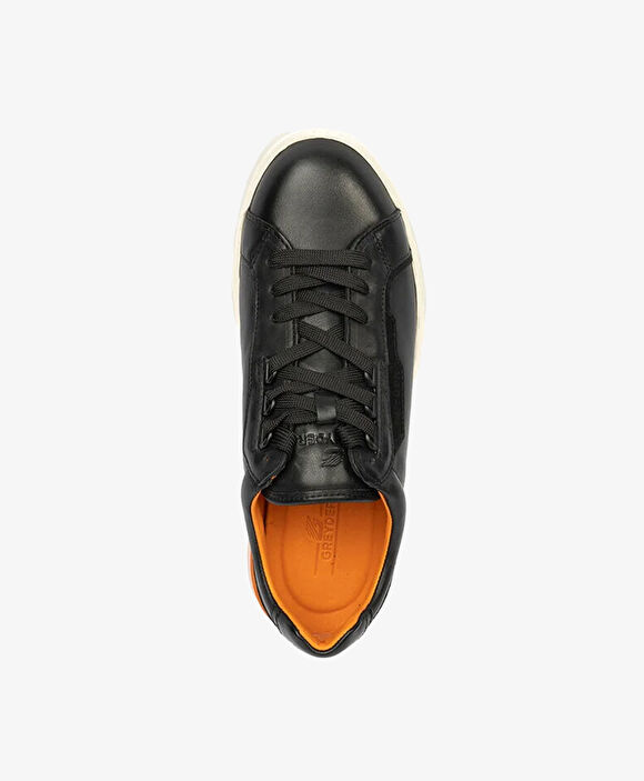 Erkek Siyah Hakiki Deri Sneaker Ayakkabı